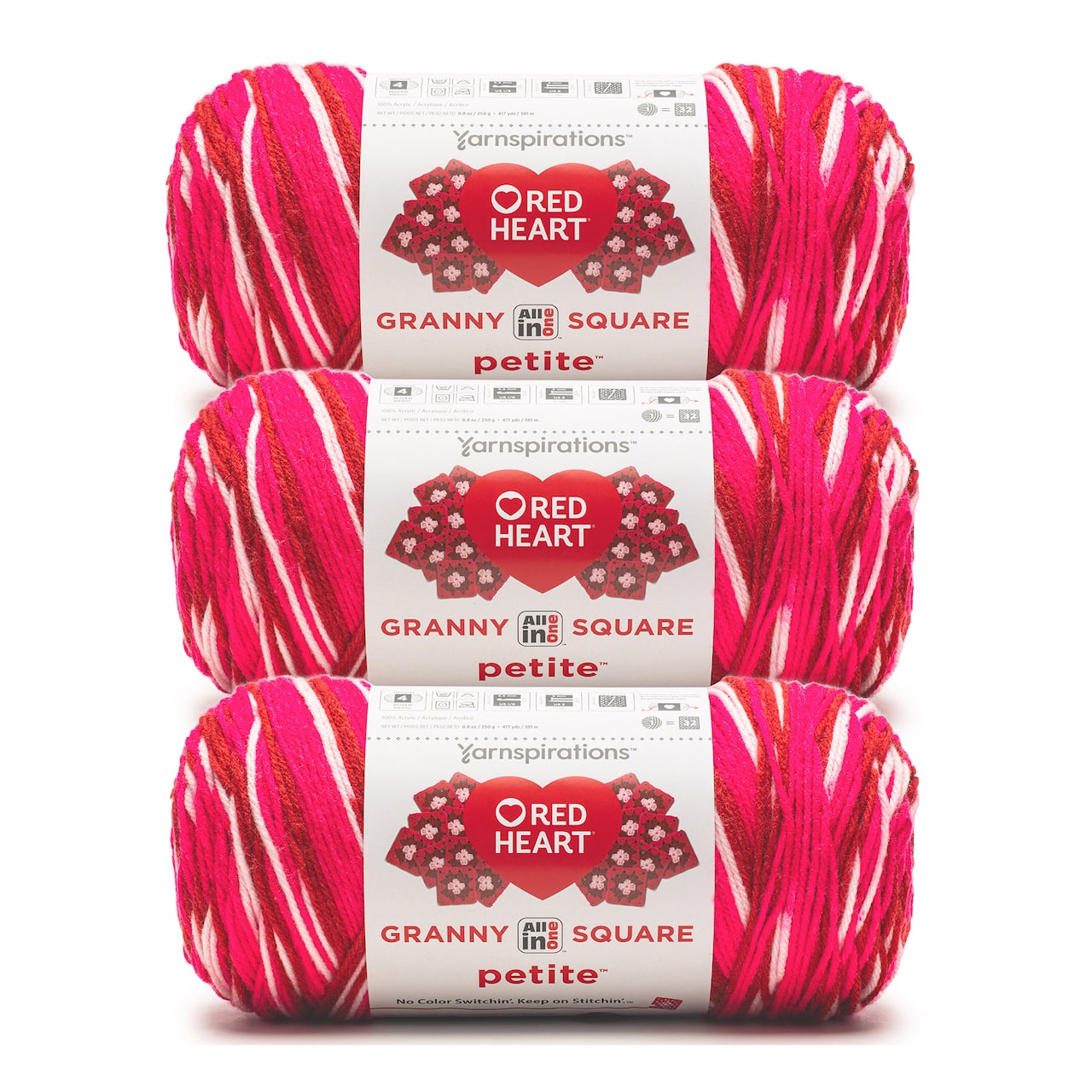 3 Pack Red Heart® All in One™ Granny Square Petite™ Yarn